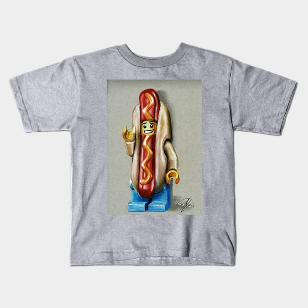 hot dog guy Kids T-Shirt by Scottanthonyartwork